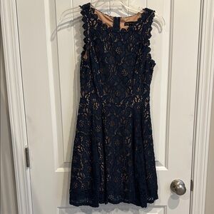 City Triangles Navy Lace Mini Dress